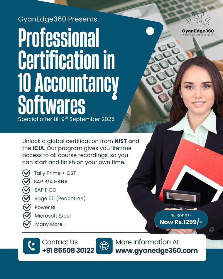 Professional Certification in 9 Accountancy Softwares