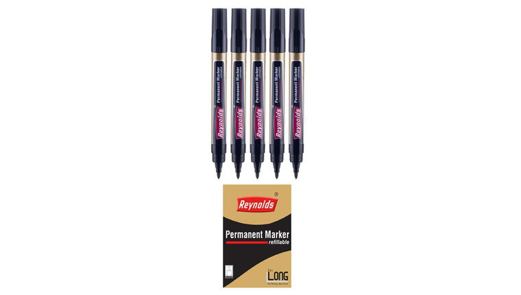 RELYNOLDS BOLD PERMANENT MARKER [BLACK] pack of 5