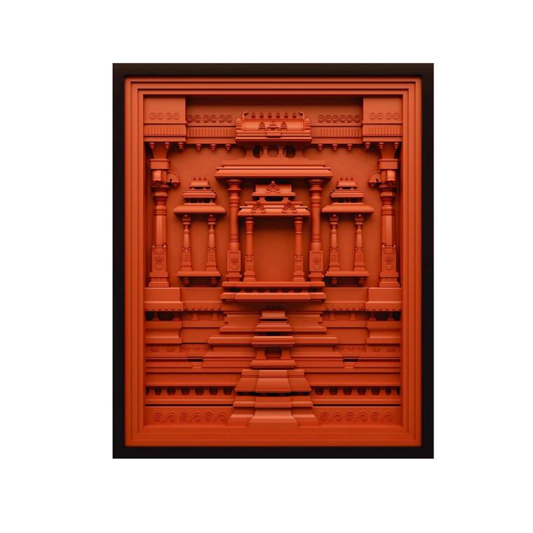 The Divine Wall - Authentic Temple Architecture Inspired 3D Wall Frame - 16X20