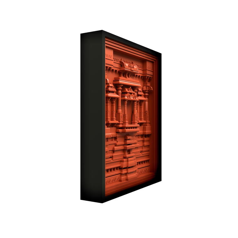 The Divine Wall - Authentic Temple Architecture Inspired 3D Wall Frame - 12X15