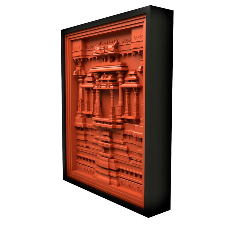 The Divine Wall - Authentic Temple Architecture Inspired 3D Wall Frame - 12X15