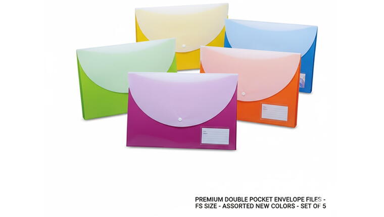 ENVELOPE DOUBLE POCKET FILE FOLDER FS SIZE