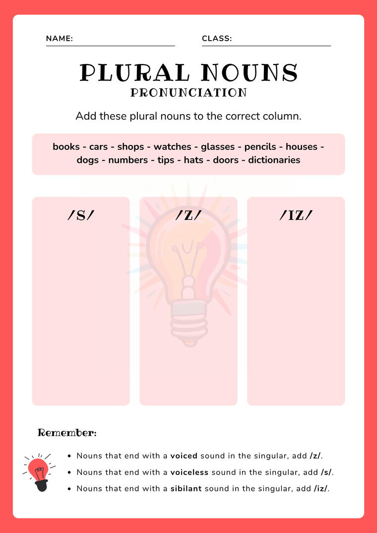 Nouns Worksheets For Class 3