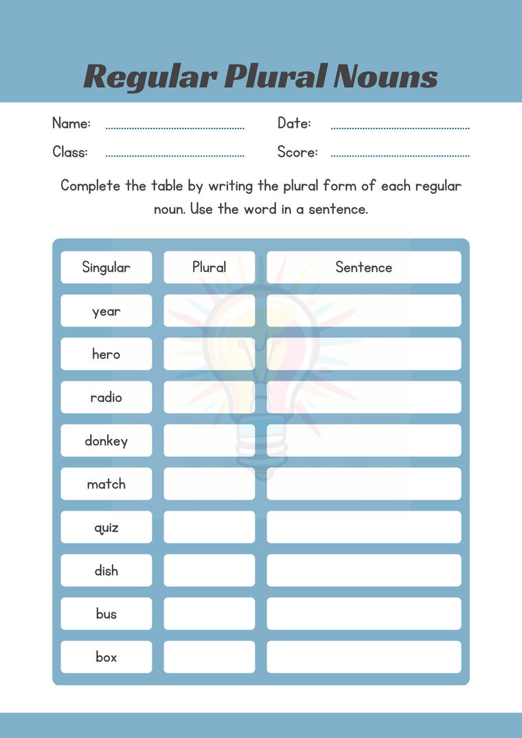Nouns Worksheets For Class 3