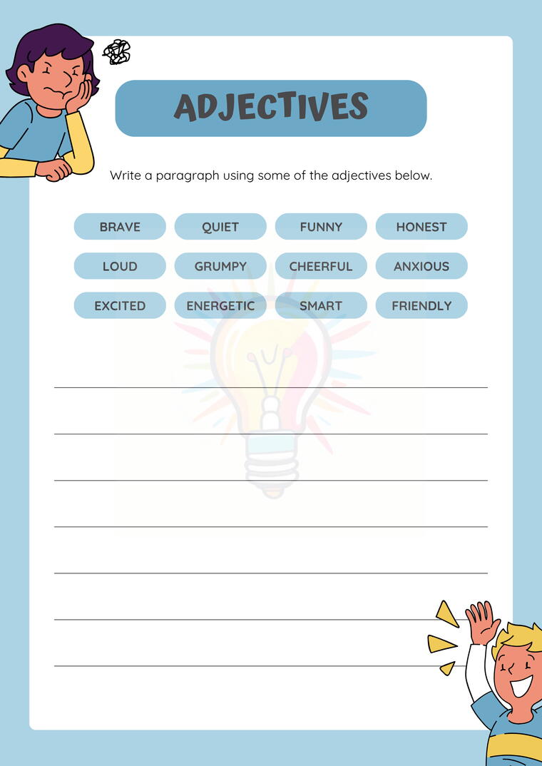 Adjectives Worksheets For Class 3