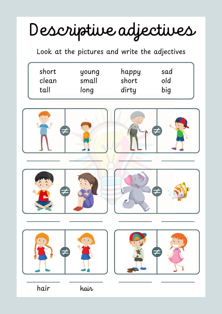 Adjectives Worksheets For Class 3