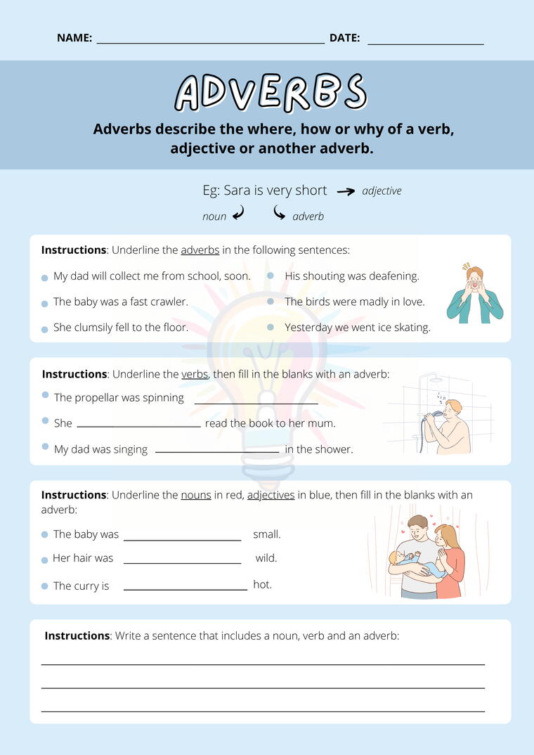 Adverbs Worksheets For Class 3