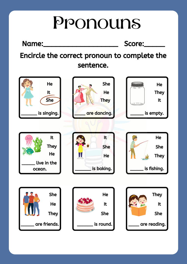 Pronouns Worksheets For Class 3