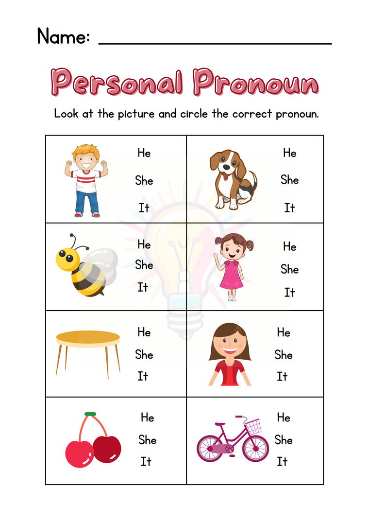 Pronouns Worksheets For Class 3