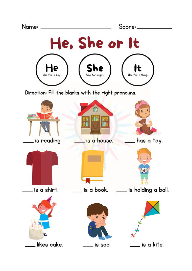 Pronouns Worksheets For Class 3