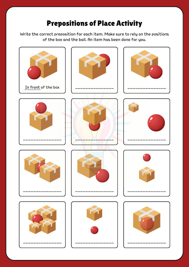 Prepositions Worksheets For Class 3