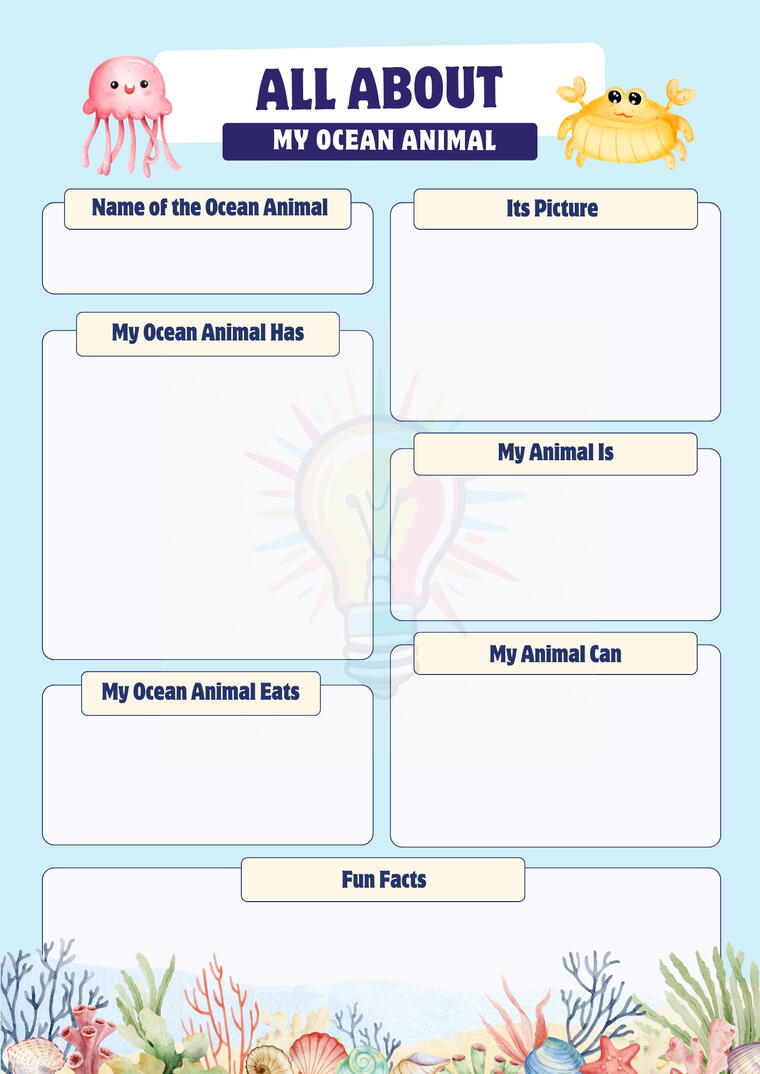 Below the Ocean Worksheets For Class 3