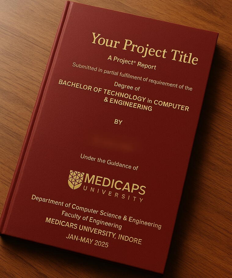 PACK OF 1 - FINAL YEAR PROJECT REPORT - GOLD FOILED