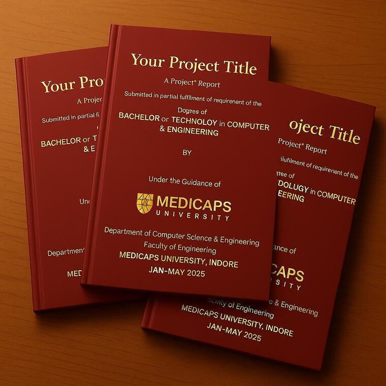 PACK OF 3 - FINAL YEAR PROJECT REPORT - GOLD FOILED