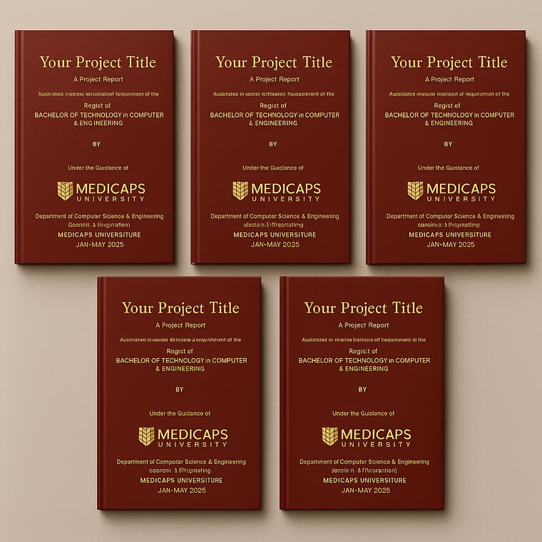 PACK OF 5 - FINAL YEAR PROJECT REPORT - GOLD FOILED