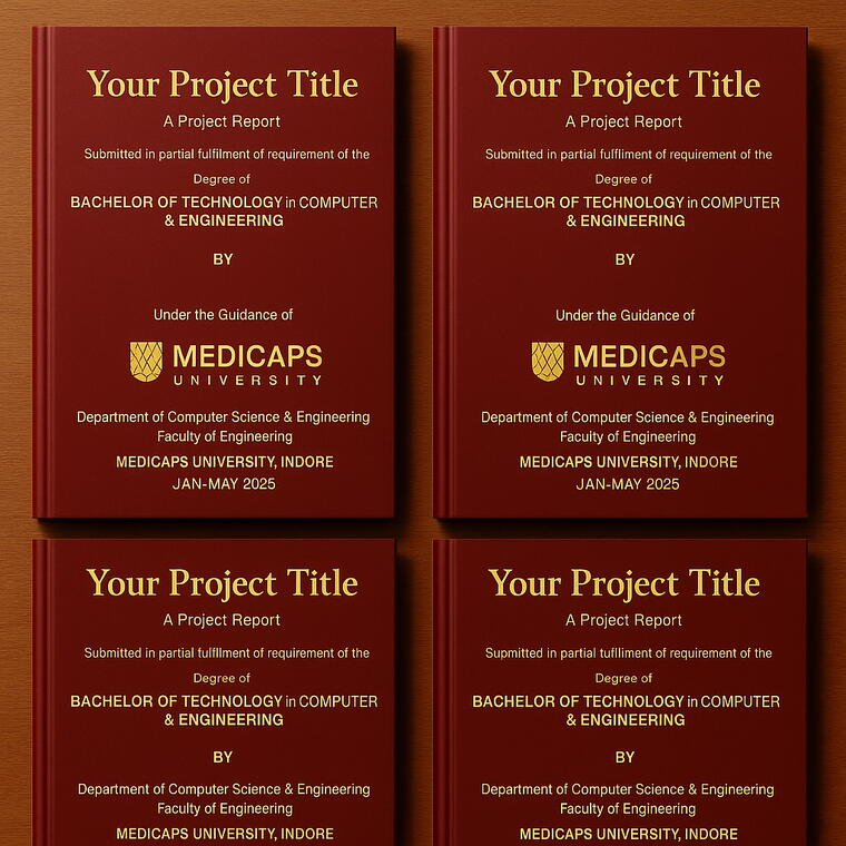 PACK OF 4 - FINAL YEAR PROJECT REPORT - GOLD FOILED
