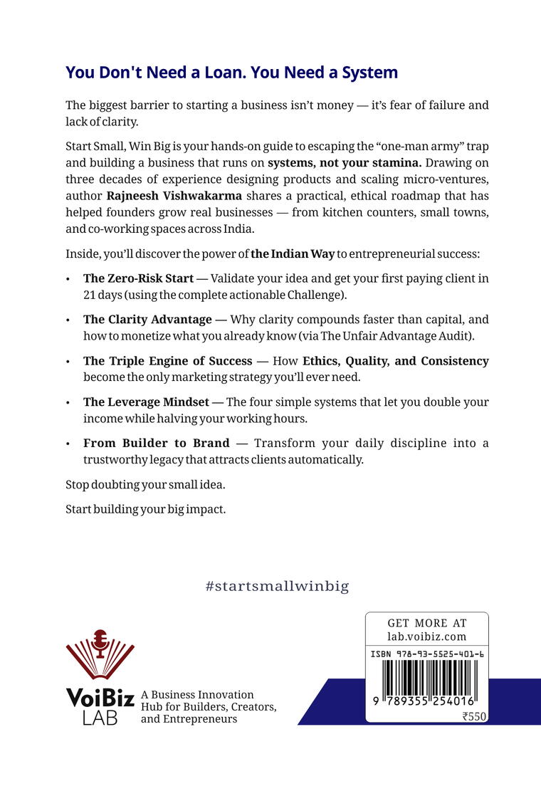 Start Small, Win Big - Book by Rajneesh Vishwakarma