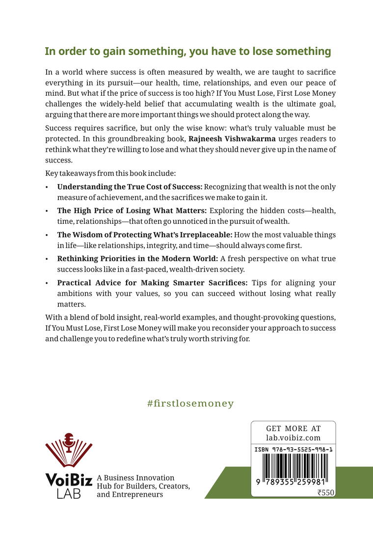 If You Must Lose, First Lose Money - Book by Rajneesh Vishwakarma