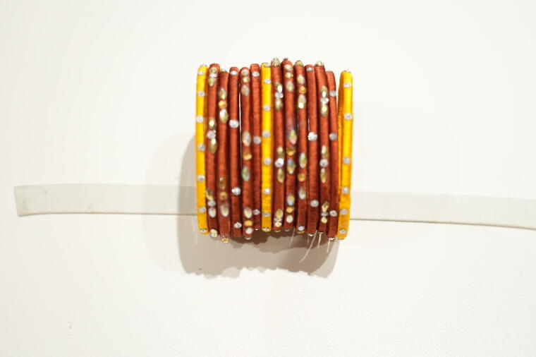 Silk Thread Bangles. (Red &amp; Yellow Combination)