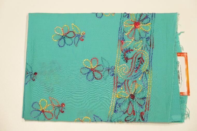 Pure Cotton Chikankari Thread Work Blouse.Green Colour