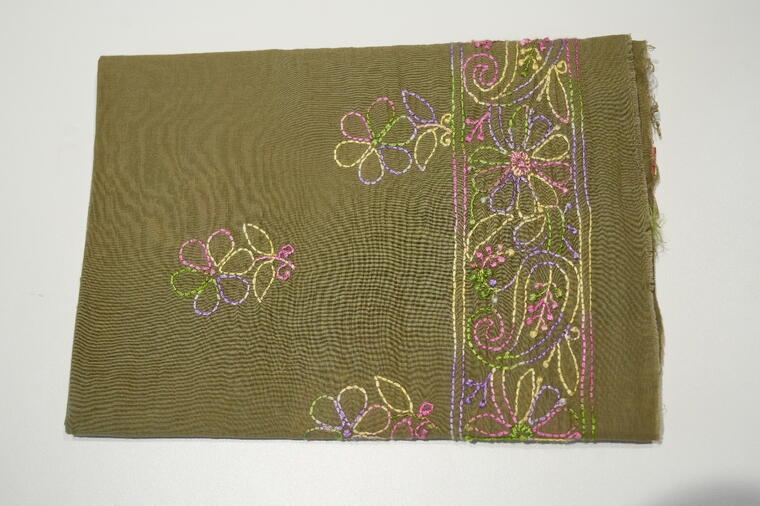 Pure Cotton Chikankari Thread Work Blouses.Olive Green