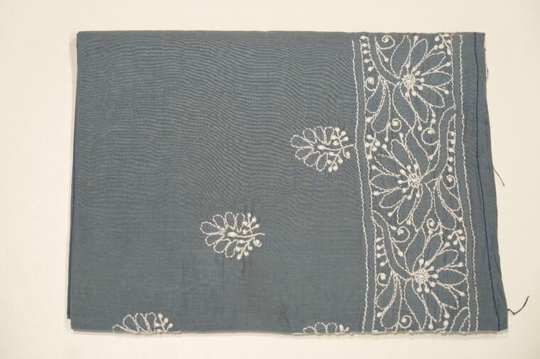 Pure Cotton Chikankari Thread Work Blouses.Grey Colour.