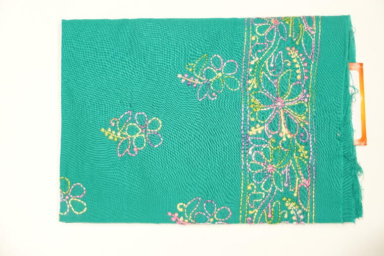 Pure Cotton Chikankari Thread Work Blouse.Green Colour