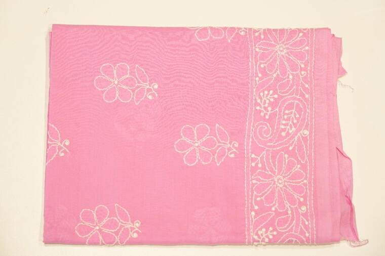 Pure Cotton Chikankari Thread Work Blouses.Dark Pink.