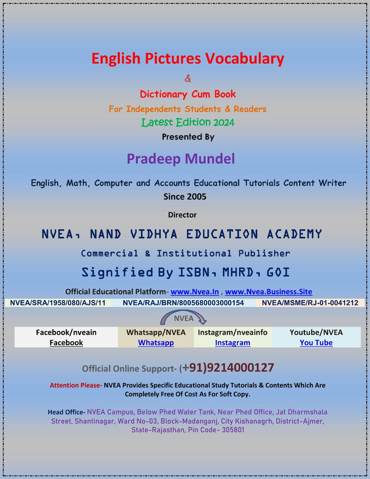(2) NVEA English Pictures Vocabulary &amp; Dictionary Cum Book 