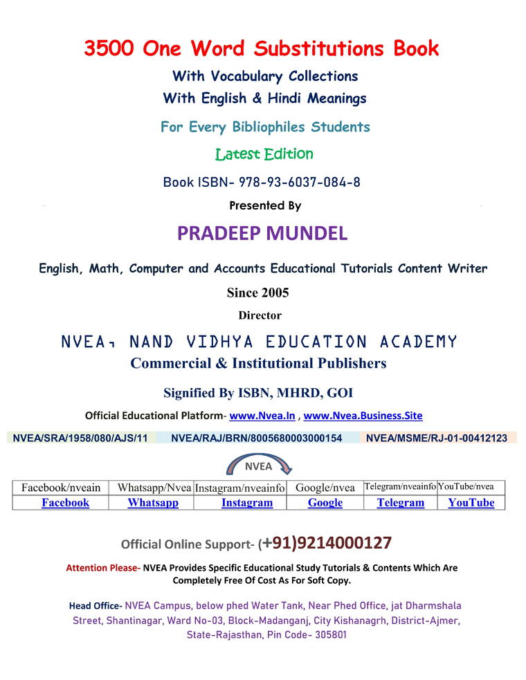 (148) 3500 One Word Subtitution Book 2024