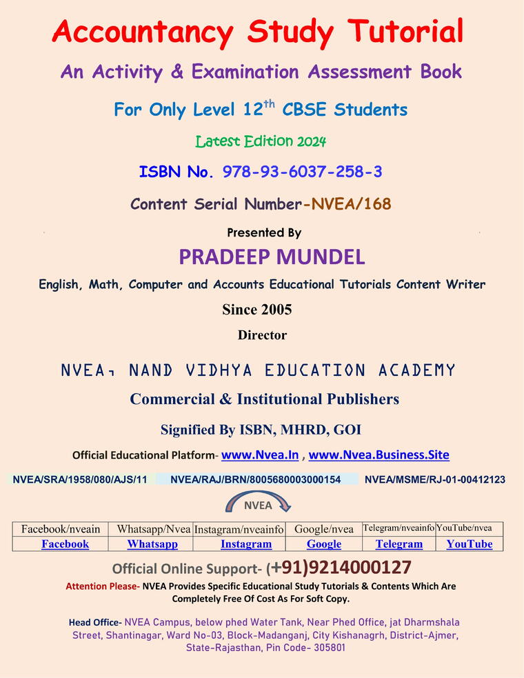 (168) CBSE Class 12 Accountancy Study Tutorial 2024
