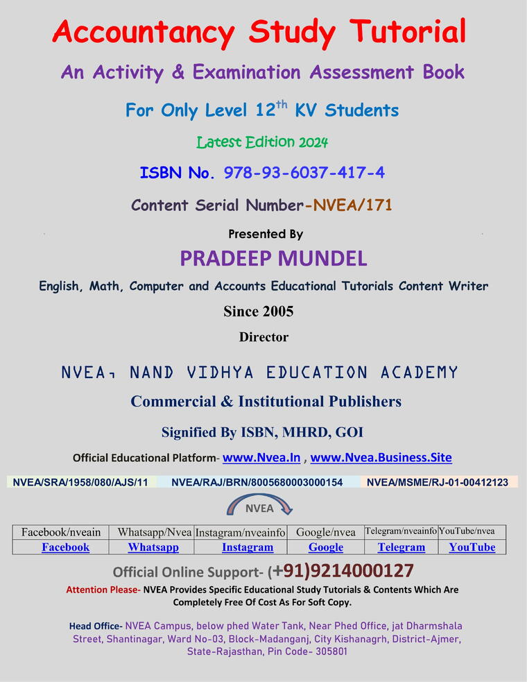 (171) KV Class 12 Accountancy Study Tutorial 2024