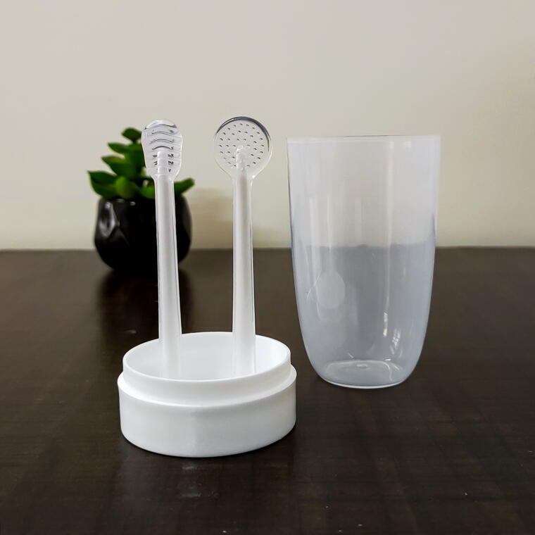 Baby Silicone Tongue Cleaner and Gum Brush Set with Hygienic Storage Case, White