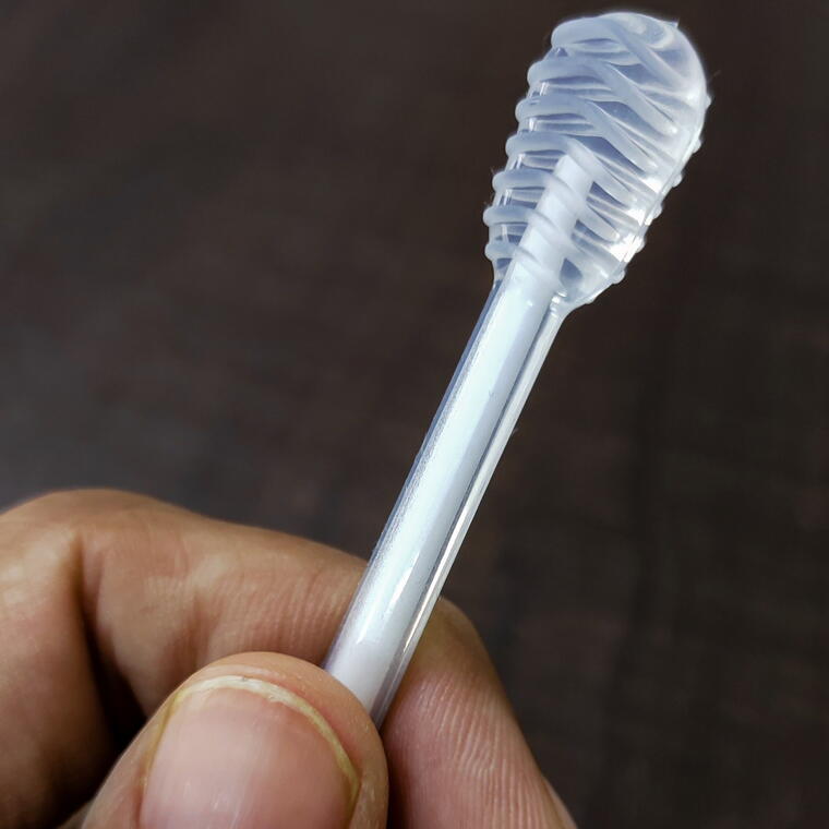 Baby Silicone Tongue Cleaner and Gum Brush Set with Hygienic Storage Case, White