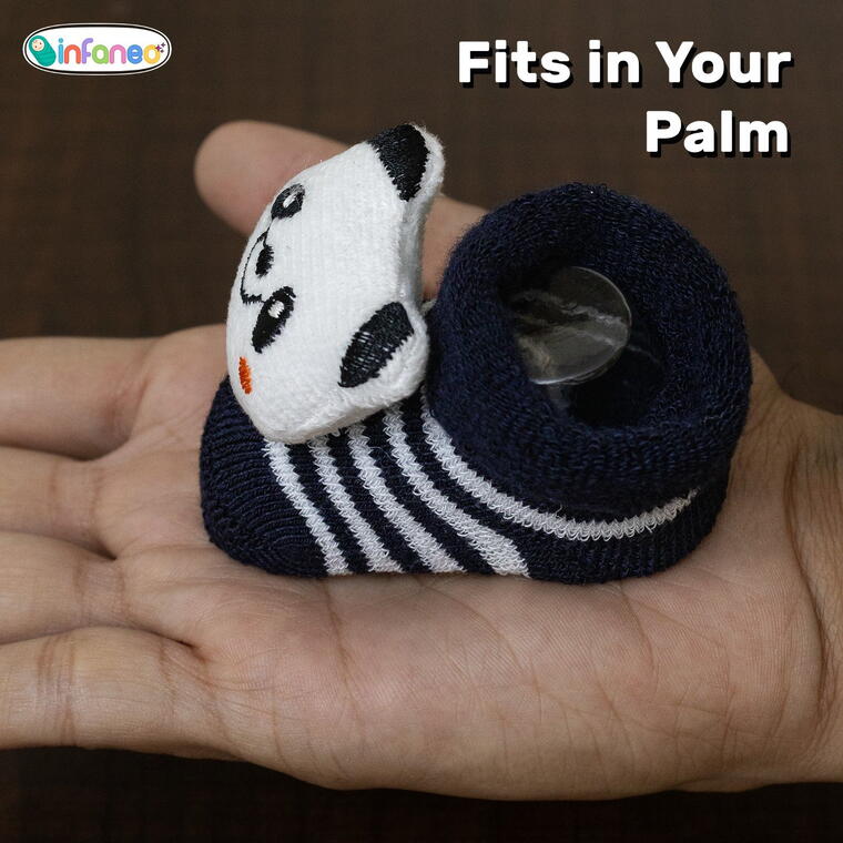 Super Soft Spandex Sock Booties with Cute Plush Face for Newborns, Light Purple