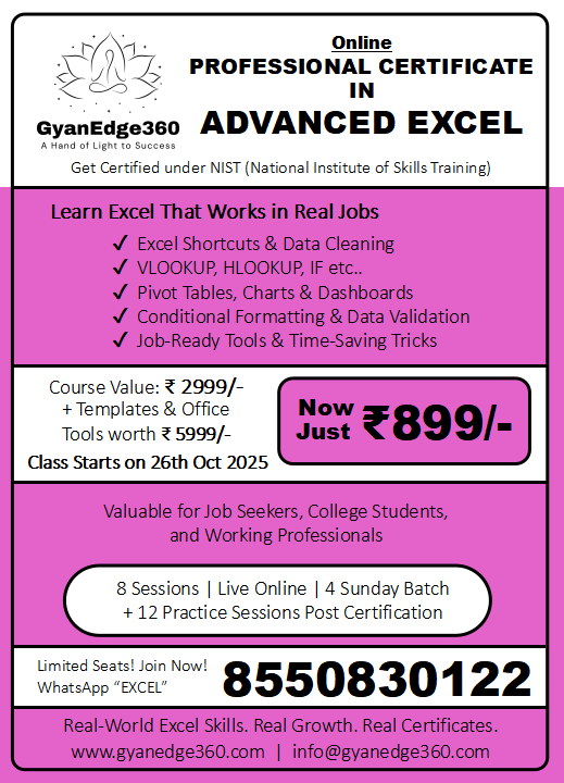 Professional Certification in Advanced Excel