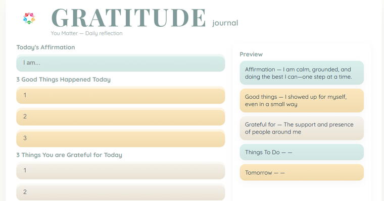 Digital Gratitude Journal