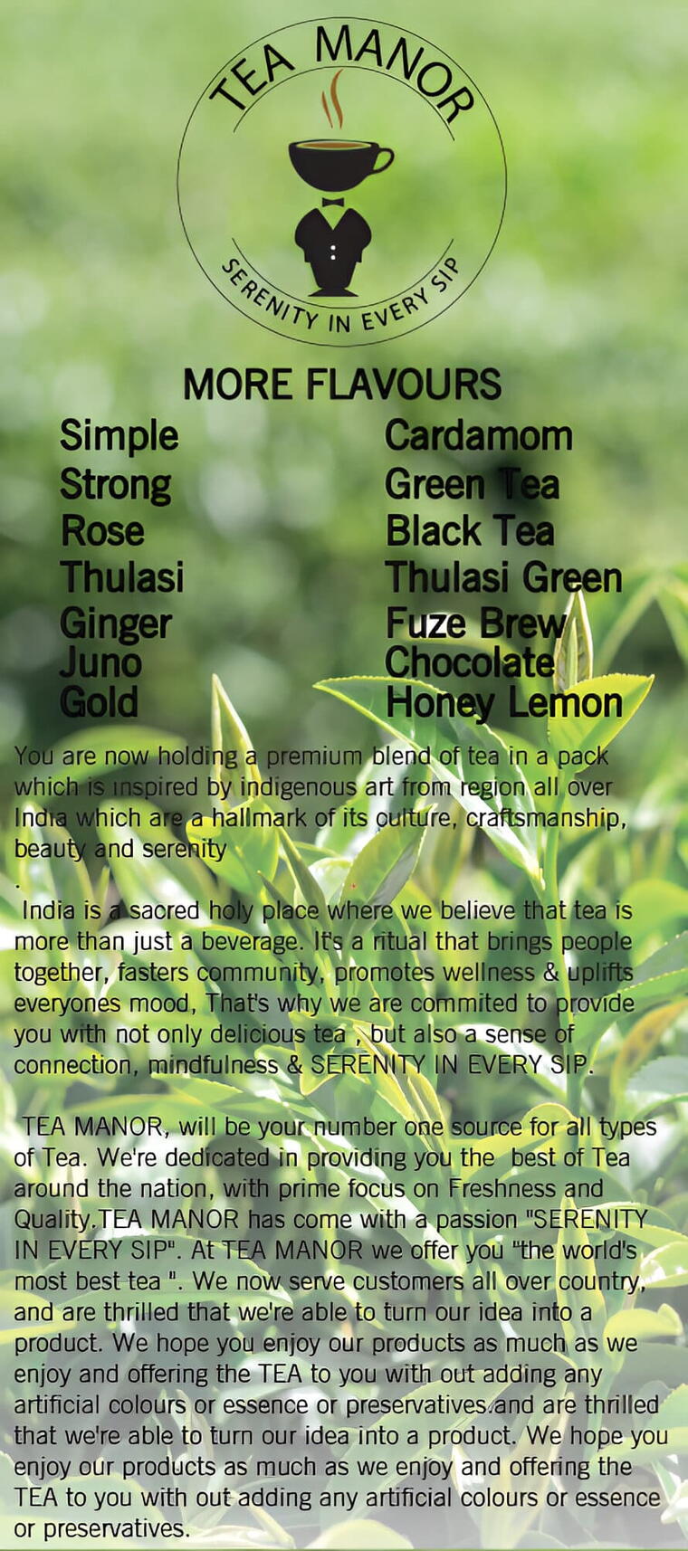 GINGER TEA | TEA MANOR | PREMIUM TEA | BLACK TEA | 100gms Pack