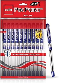 Cello Pinpoint Ballpoint Pens, Blue