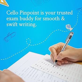 Cello Pinpoint Ballpoint Pens, Blue - Pack of 10