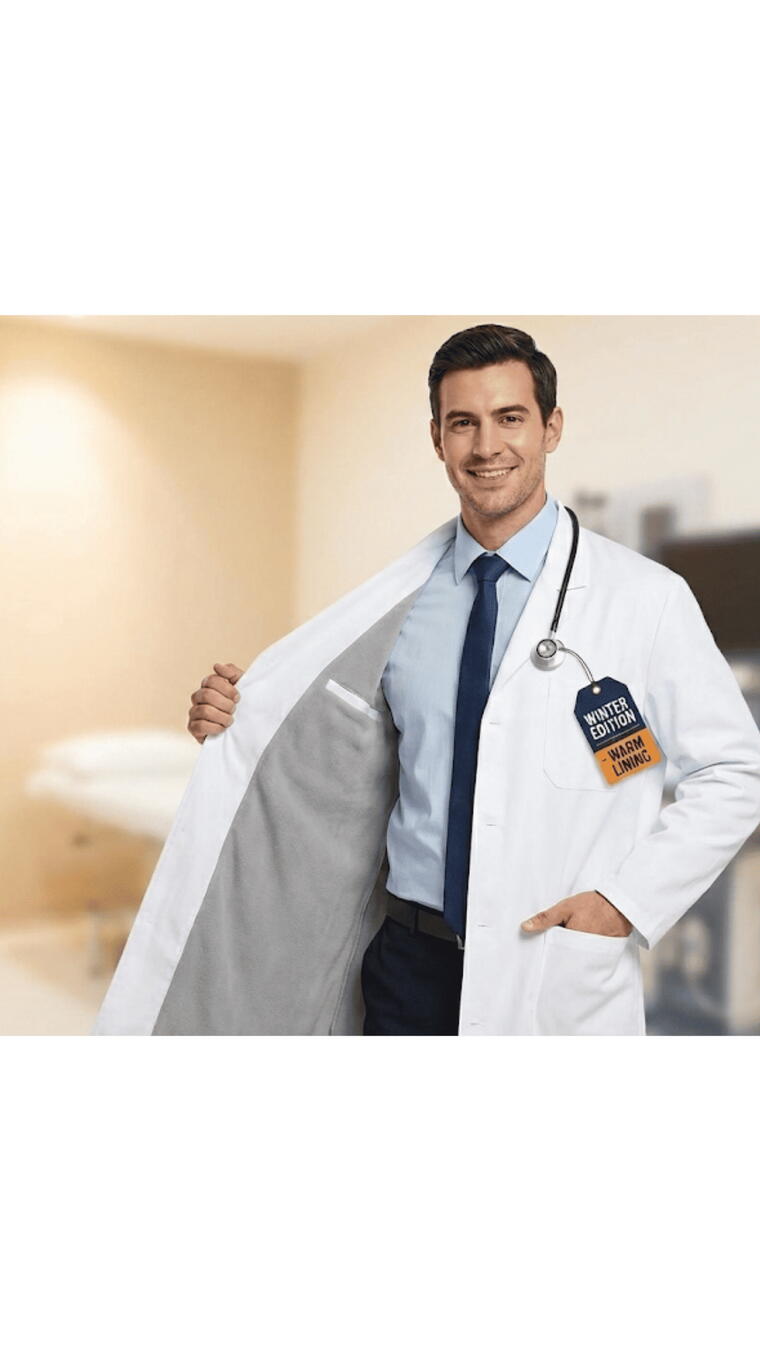 (M/38) WarmCoat Winter Doctor Coat by ArogyaLens