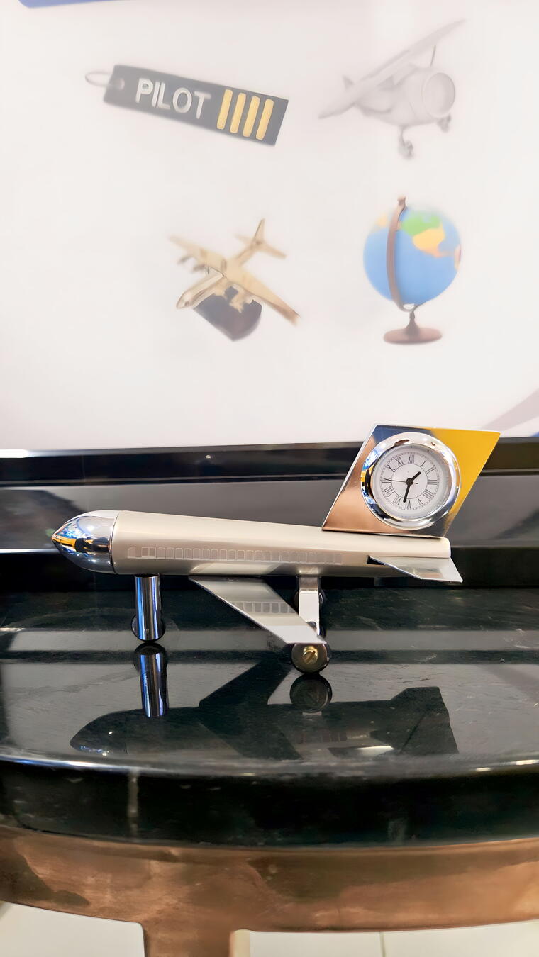 Stainless Steel Standing Airplane Watch Aircraft