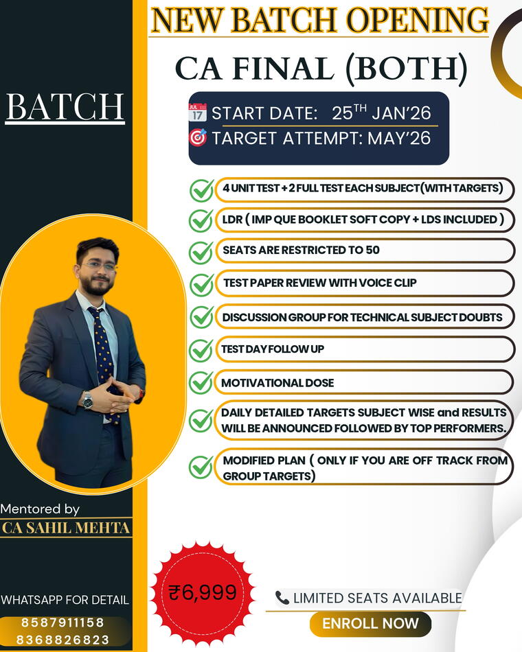 CA Final Both Group  – May 2026 | Target-Based Mentorship &amp; Test Series