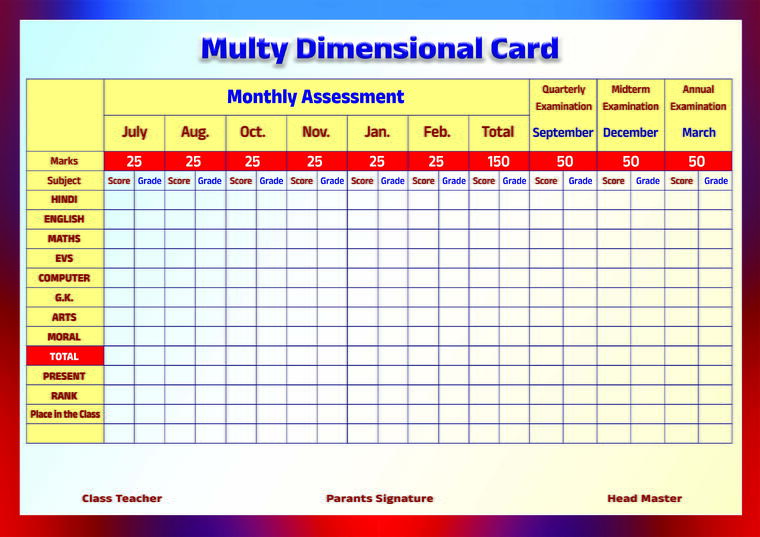 School Progress Card Result PSD Design Naresh GFX