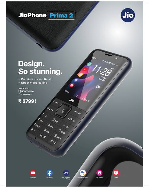 Jio Phone Prima 2, 4G Keypad Phone