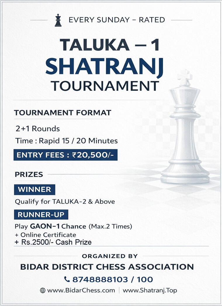 TALUKA-1 CHESS TOURNAMENT PARTICIPATION