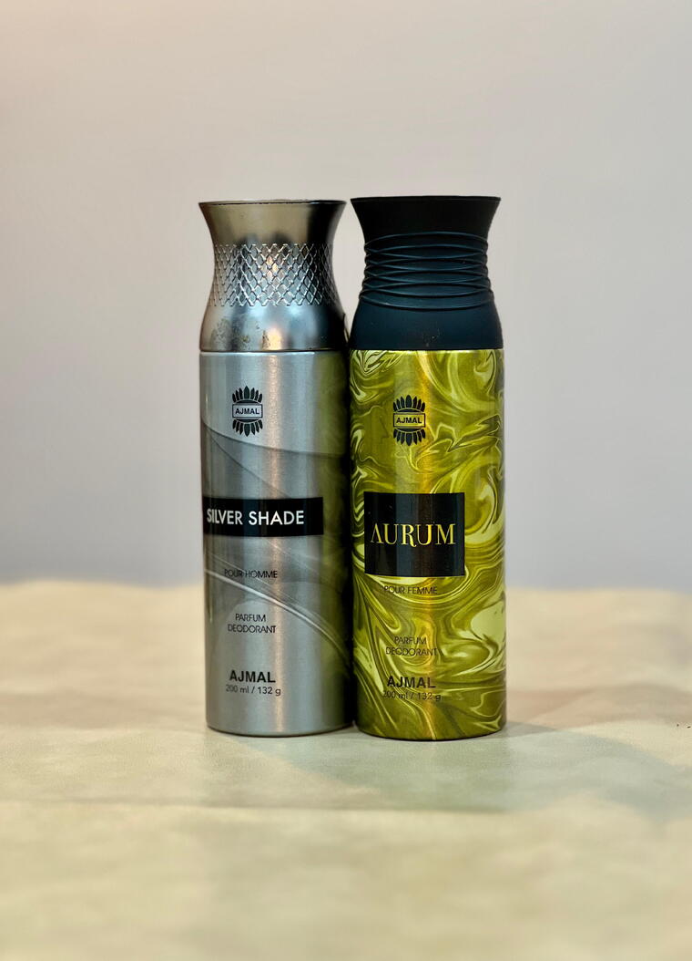 Combo Silver Shade & Auram by Ajmal Body Spray . FREE DELIVERY