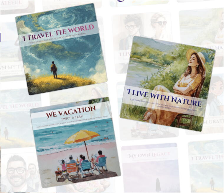 Vision Board - My Holidays (3 Acrylic based Nudge Magnet set)