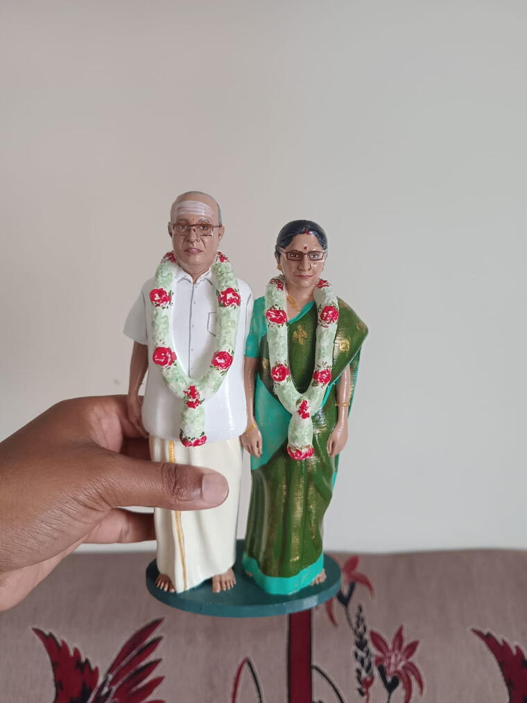 Customized Couple 3D Miniature Doll Full Body -8 Inch 