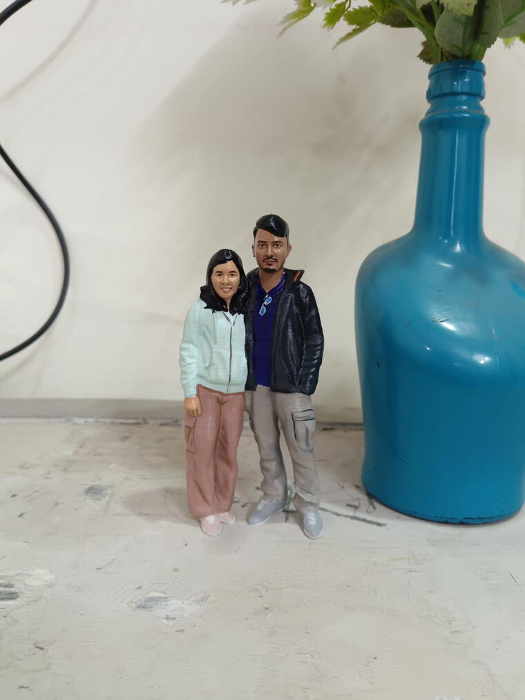 Customized Couple 3D Miniature Doll Full Body -8 Inch 